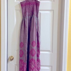 Grey with pink spring/ summer dress with floral design